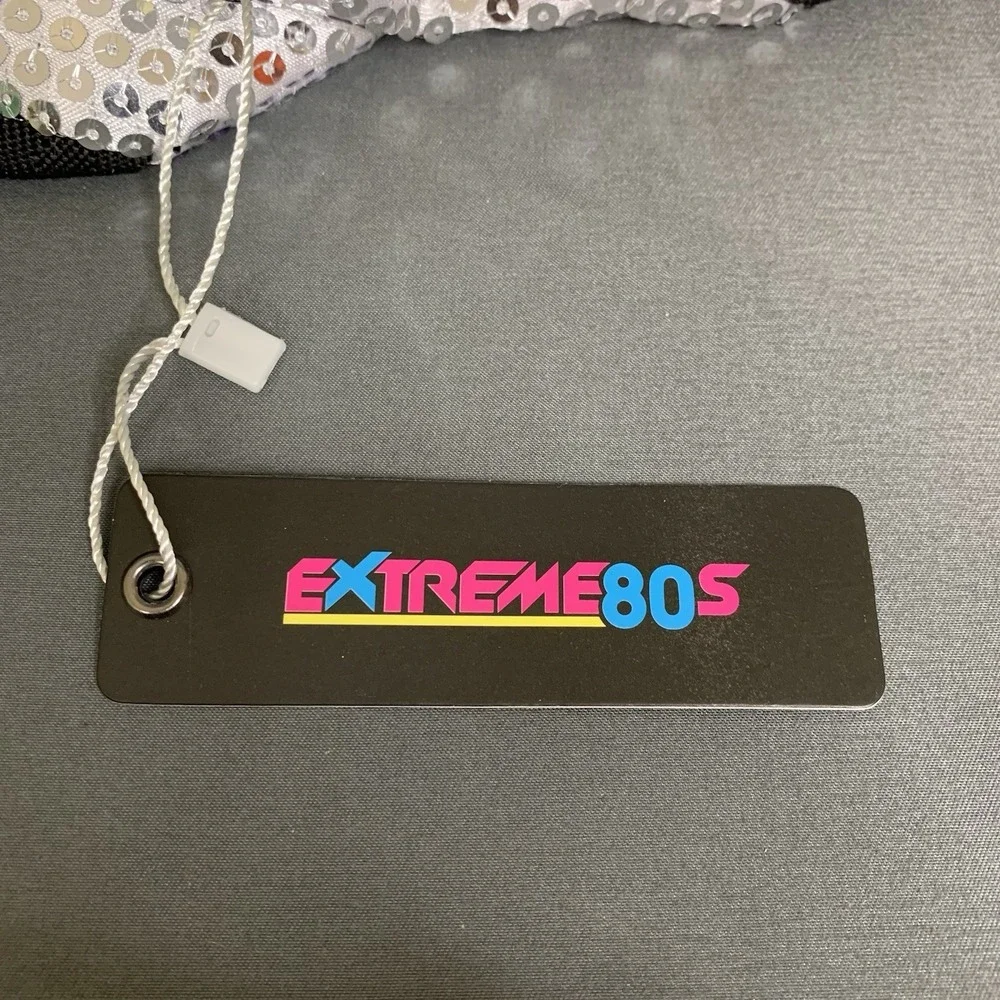 New Extreme 80s Fanny Pack Silver Sequins Festival Travel Party One Size
